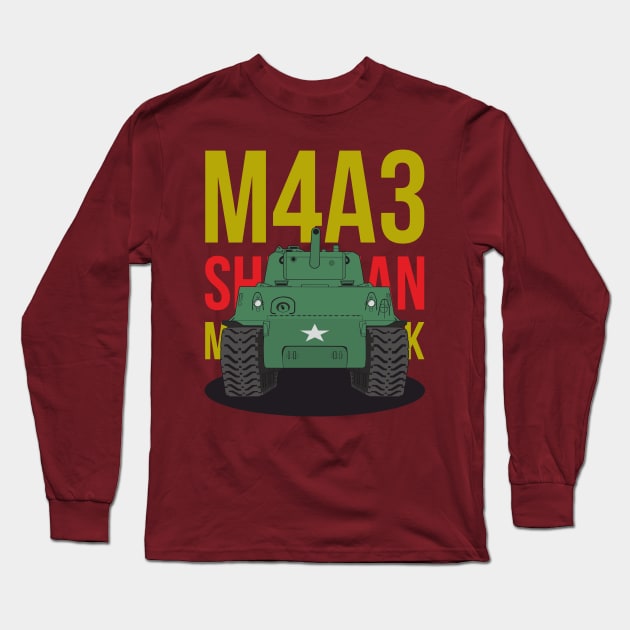 M4A3 Sherman tank of the US Army Long Sleeve T-Shirt by FAawRay